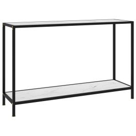 White tempered glass console table 120x35x75 cm by vidaXL, Side tables - Ref: Foro24-322841, Price: 66,59 €, Discount: %