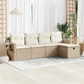 Juego de sofás jardín con cojines 5 pzas ratán sintético beige von , Gartensets - Ref: Foro24-3325464, Preis: 398,80 €, Rabat...