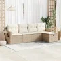 Juego de sofás jardín con cojines 5 pzas ratán sintético beige by , Garden sets - Ref: Foro24-3325464, Price: 398,80 €, Disco...