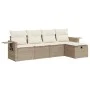 Juego de sofás jardín con cojines 5 pzas ratán sintético beige by , Garden sets - Ref: Foro24-3325464, Price: 398,80 €, Disco...