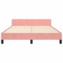 Estructura de cama sin colchón terciopelo rosa 140x200 cm