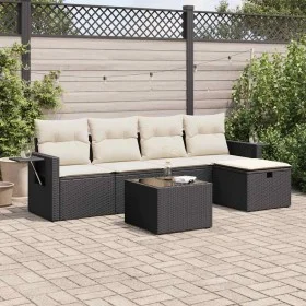 Set de sofás de jardín 6 piezas y cojines ratán sintético negro by , Garden sets - Ref: Foro24-3325472, Price: 357,25 €, Disc...