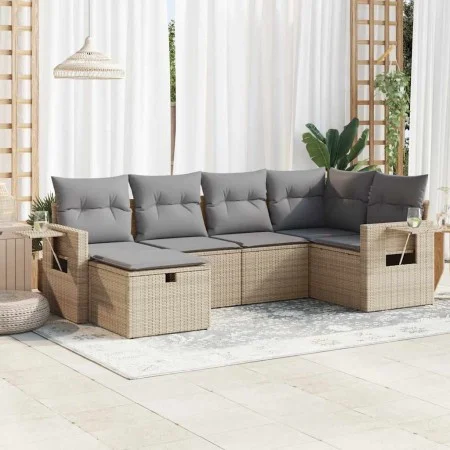 Juego de sofás jardín con cojines 6 pzas ratán sintético beige von , Gartensets - Ref: Foro24-3325485, Preis: 410,30 €, Rabat...