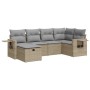 Juego de sofás jardín con cojines 6 pzas ratán sintético beige by , Garden sets - Ref: Foro24-3325485, Price: 439,85 €, Disco...