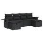 Set de sofás de jardín 6 piezas y cojines ratán sintético negro de , Conjuntos de jardín - Ref: Foro24-3325521, Precio: 414,9...