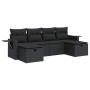 Set de sofás de jardín 6 piezas y cojines ratán sintético negro by , Garden sets - Ref: Foro24-3325521, Price: 406,38 €, Disc...