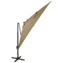 Cantilever umbrella with pole and taupe gray LED lights 300 cm by vidaXL, Umbrellas - Ref: Foro24-312347, Price: 198,22 €, Di...
