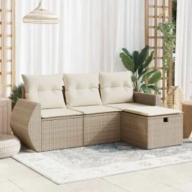 Juego de sofás jardín con cojines 4 pzas ratán sintético beige von , Gartensets - Ref: Foro24-3325554, Preis: 336,38 €, Rabat...
