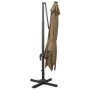 Cantilever umbrella with pole and taupe gray LED lights 300 cm by vidaXL, Umbrellas - Ref: Foro24-312347, Price: 206,05 €, Di...