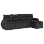 Set de muebles de jardín 5 pzas y cojines ratán sintético negro by , Garden sets - Ref: Foro24-3325561, Price: 342,47 €, Disc...