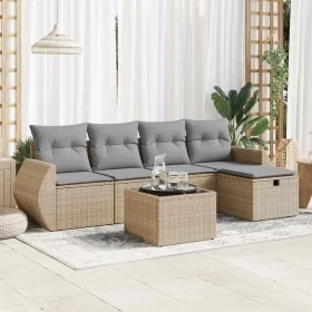 Juego de sofás jardín con cojines 6 pzas ratán sintético beige by , Garden sets - Ref: Foro24-3325575, Price: 384,18 €, Disco...