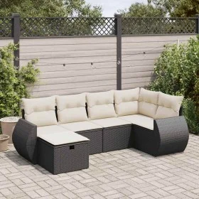 Set de sofás de jardín 6 piezas y cojines ratán sintético negro by , Garden sets - Ref: Foro24-3325582, Price: 397,65 €, Disc...