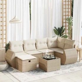 Set sofás de jardín 7 piezas y cojines ratán sintético beige by , Garden sets - Ref: Foro24-3325594, Price: 538,43 €, Discoun...