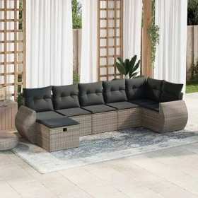 Set de sofás de jardín 7 pzas con cojines ratán sintético gris by , Garden sets - Ref: Foro24-3325606, Price: 450,13 €, Disco...
