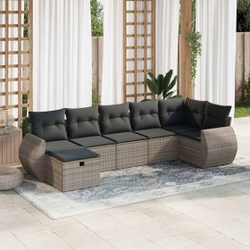 Set de sofás de jardín 7 pzas con cojines ratán sintético gris von , Gartensets - Ref: Foro24-3325606, Preis: 466,58 €, Rabat...