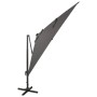 Sombrilla voladiza con poste y luces LED gris antracita 300 cm de vidaXL, Sombrillas - Ref: Foro24-312346, Precio: 266,97 €, ...