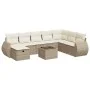 Set de sofás de jardín con cojines 9 pzas ratán sintético beige by , Garden sets - Ref: Foro24-3325644, Price: 639,38 €, Disc...