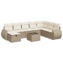 Set de sofás de jardín con cojines 9 pzas ratán sintético beige by , Garden sets - Ref: Foro24-3325644, Price: 628,93 €, Disc...
