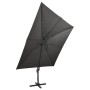 Cantilever parasol with pole and anthracite gray LED lights 300 cm by vidaXL, Umbrellas - Ref: Foro24-312346, Price: 267,05 €...