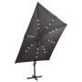 Cantilever parasol with pole and anthracite gray LED lights 300 cm by vidaXL, Umbrellas - Ref: Foro24-312346, Price: 267,05 €...