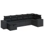 Set de sofás de jardín 7 pzas con cojines ratán sintético negro by , Garden sets - Ref: Foro24-3325701, Price: 461,13 €, Disc...