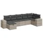 Set de sofás de jardín 7 pzas con cojines ratán PE gris claro by , Garden sets - Ref: Foro24-3325708, Price: 513,33 €, Discou...