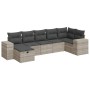 Set de sofás de jardín 7 pzas con cojines ratán PE gris claro de , Conjuntos de jardín - Ref: Foro24-3325708, Precio: 501,86 ...