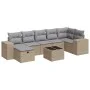 Set de sofás de jardín y cojines 8 piezas ratán sintético beige by , Garden sets - Ref: Foro24-3325715, Price: 529,01 €, Disc...