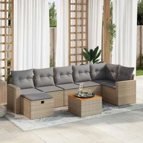 Set de sofás de jardín y cojines 8 piezas ratán sintético beige by , Garden sets - Ref: Foro24-3325797, Price: 520,92 €, Disc...