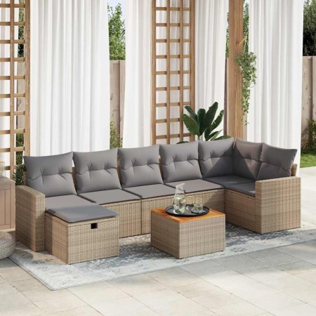 Set de sofás de jardín y cojines 8 piezas ratán sintético beige von , Gartensets - Ref: Foro24-3325797, Preis: 510,24 €, Raba...
