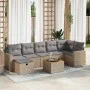 Set de sofás de jardín y cojines 8 piezas ratán sintético beige by , Garden sets - Ref: Foro24-3325797, Price: 520,92 €, Disc...