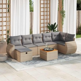 Set de sofás de jardín y cojines 8 piezas ratán sintético beige by , Garden sets - Ref: Foro24-3325853, Price: 508,73 €, Disc...