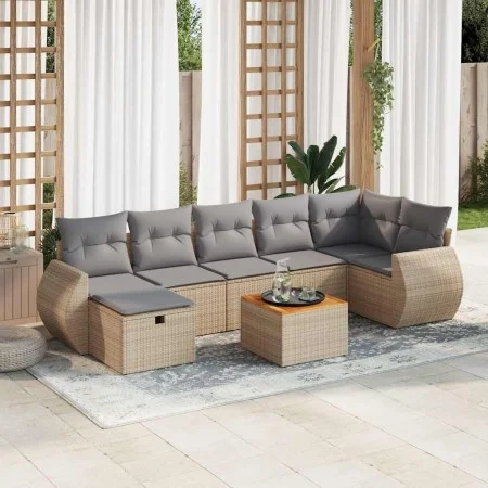 Set de sofás de jardín y cojines 8 piezas ratán sintético beige von , Gartensets - Ref: Foro24-3325853, Preis: 509,25 €, Raba...