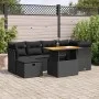 Set sofás jardín y cojines 7 pzas ratán sintético acacia negro by , Garden sets - Ref: Foro24-3327972, Price: 482,11 €, Disco...