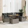 Set sofás jardín y cojines 6 pzas ratán sintético acacia gris by , Garden sets - Ref: Foro24-3327970, Price: 386,04 €, Discou...