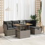 Set sofás jardín y cojines 6 pzas ratán sintético acacia gris by , Garden sets - Ref: Foro24-3327970, Price: 384,70 €, Discou...