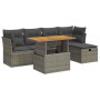 Set sofás jardín y cojines 6 pzas ratán sintético acacia gris by , Garden sets - Ref: Foro24-3327970, Price: 384,70 €, Discou...