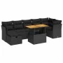 Set sofás jardín y cojines 8 pzas ratán sintético acacia negro by , Garden sets - Ref: Foro24-3327979, Price: 526,40 €, Disco...