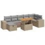 Set sofás jardín y cojines 5 pzas ratán sintético acacia beige by , Garden sets - Ref: Foro24-3328095, Price: 579,20 €, Disco...