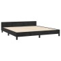 Estructura de cama sin colchón terciopelo negro 160x200 cm
