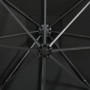 Sombrilla voladiza con poste y luces LED negra 250 cm de vidaXL, Sombrillas - Ref: Foro24-312324, Precio: 186,21 €, Descuento: %