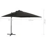Cantilever umbrella with pole and black 250 cm LED lights by vidaXL, Umbrellas - Ref: Foro24-312324, Price: 183,39 €, Discoun...