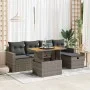 Set sofás jardín y cojines 6 pzas ratán sintético acacia gris von , Gartensets - Ref: Foro24-3327998, Preis: 397,22 €, Rabatt: %