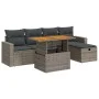Set sofás jardín y cojines 6 pzas ratán sintético acacia gris von , Gartensets - Ref: Foro24-3327998, Preis: 397,22 €, Rabatt: %