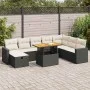 Set sofás jardín y cojines 9 pzas ratán sintético acacia negro von , Gartensets - Ref: Foro24-3328015, Preis: 552,52 €, Rabat...