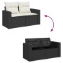 Set sofás jardín y cojines 9 pzas ratán sintético acacia negro by , Garden sets - Ref: Foro24-3328015, Price: 573,62 €, Disco...