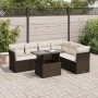 Juego de sofás de jardín 7 piezas con cojines ratán PE marrón by , Garden sets - Ref: Foro24-3326174, Price: 495,63 €, Discou...