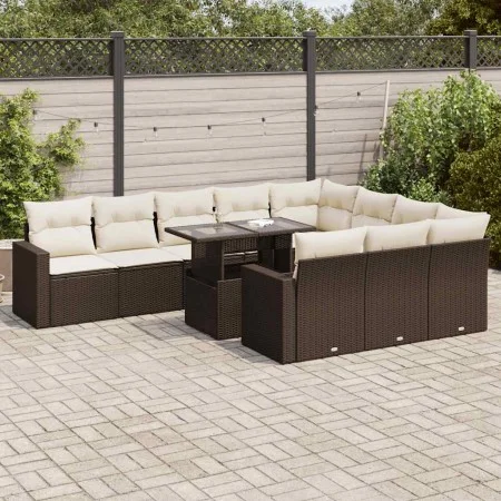 Set de sofás de jardín 11 pzas cojines ratán sintético marrón von , Gartensets - Ref: Foro24-3326394, Preis: 777,80 €, Rabatt: %
