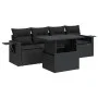 Set de muebles de jardín 5 pzas y cojines ratán sintético negro by , Garden sets - Ref: Foro24-3326396, Price: 413,06 €, Disc...
