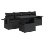 Set de muebles de jardín 5 pzas y cojines ratán sintético negro by , Garden sets - Ref: Foro24-3326396, Price: 396,21 €, Disc...